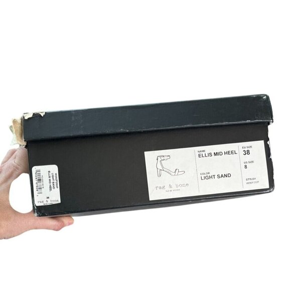 Rag & Bone Ellis Suede Block Heel Sandal Light Sand Beige | Size 38 US 8 - Picture 11 of 11